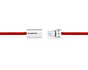 bracelet câble nato rouge le 7g