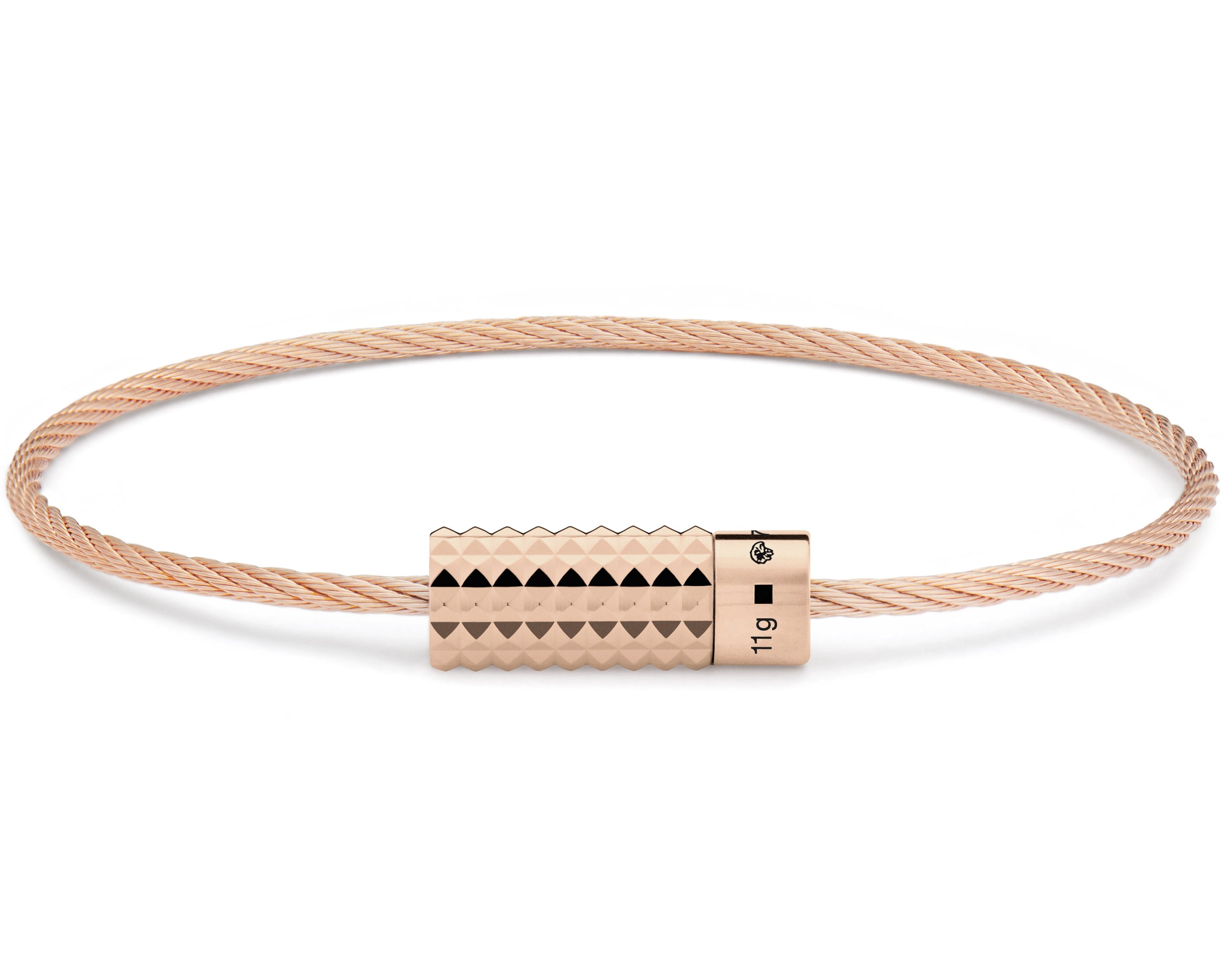 bracelet câble guilloché pyramide le 11g