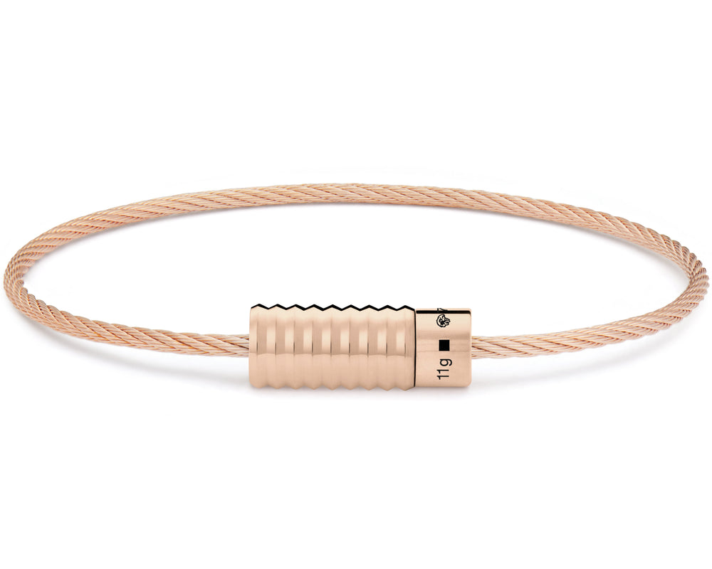 bracelet câble guilloché vertical le 11g
