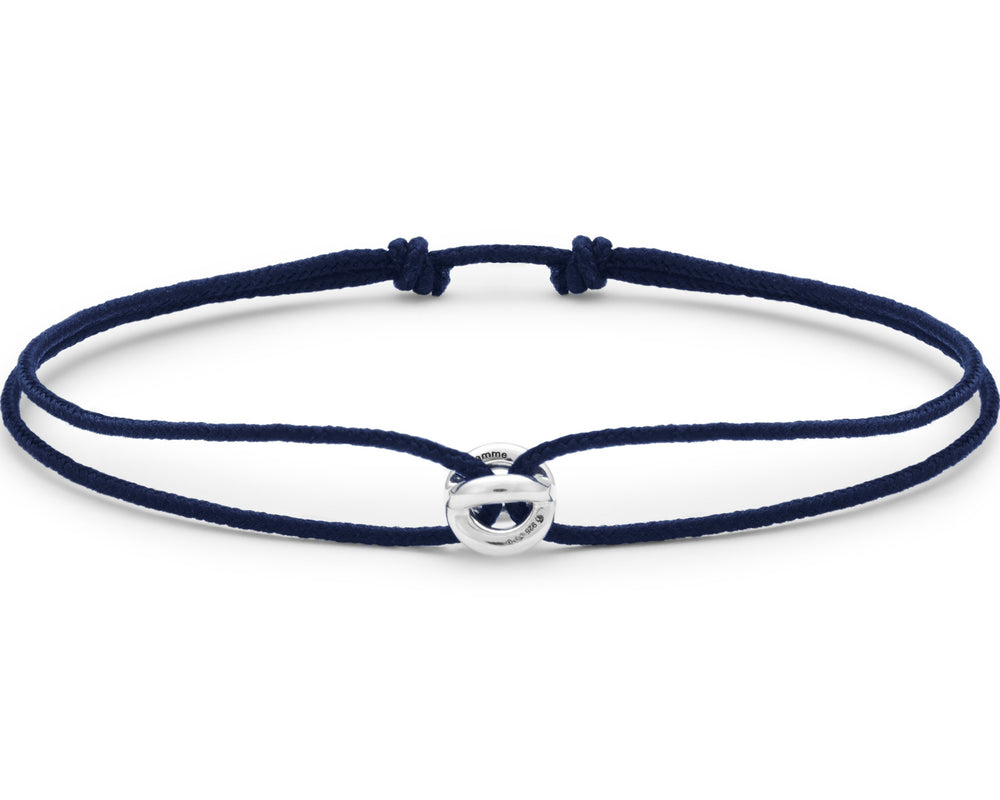 navy blue interlaced cord bracelet 1g