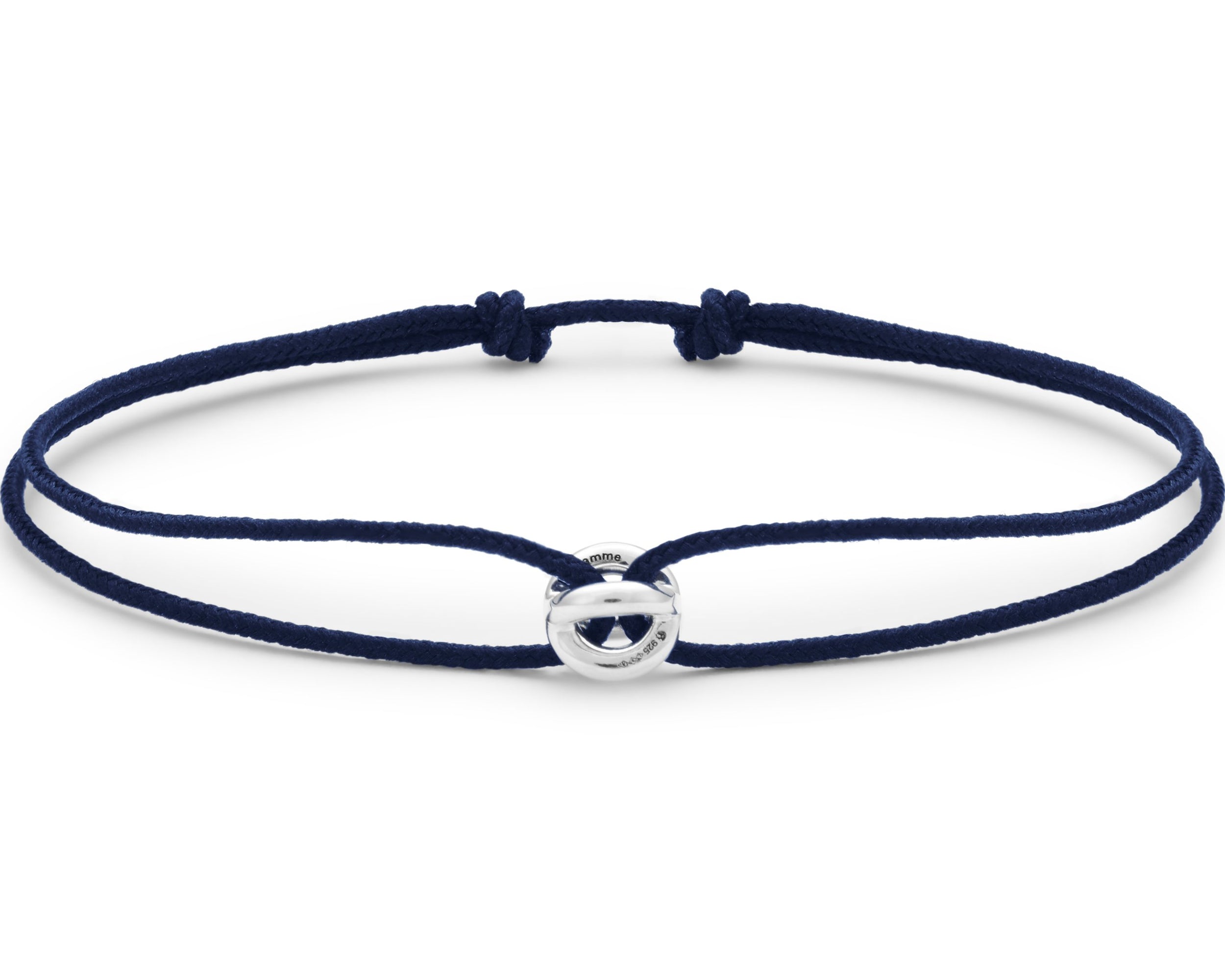 navy blue interlaced cord bracelet 1g