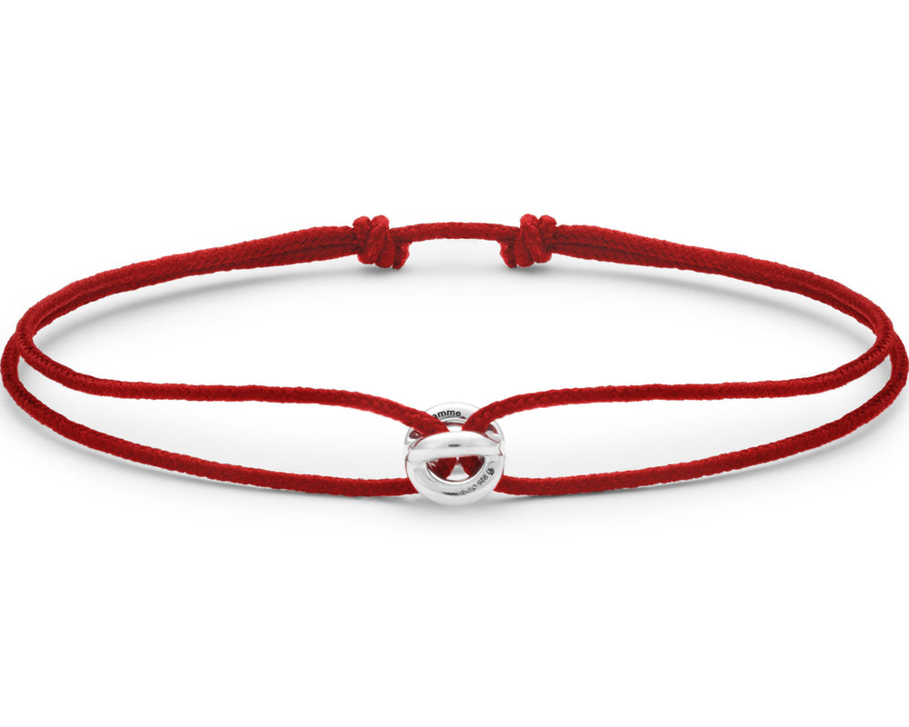 red interlaced cord bracelet 1g