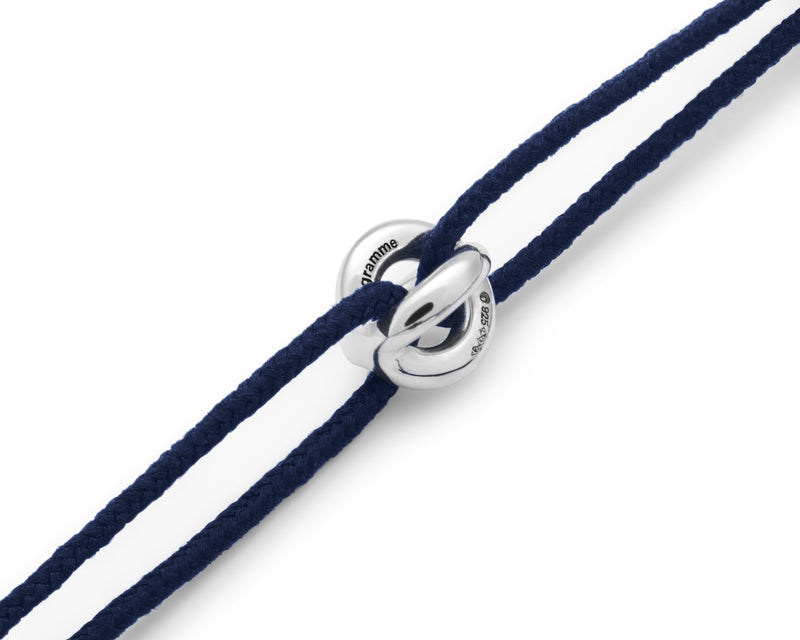 navy blue interlaced cord bracelet 1g